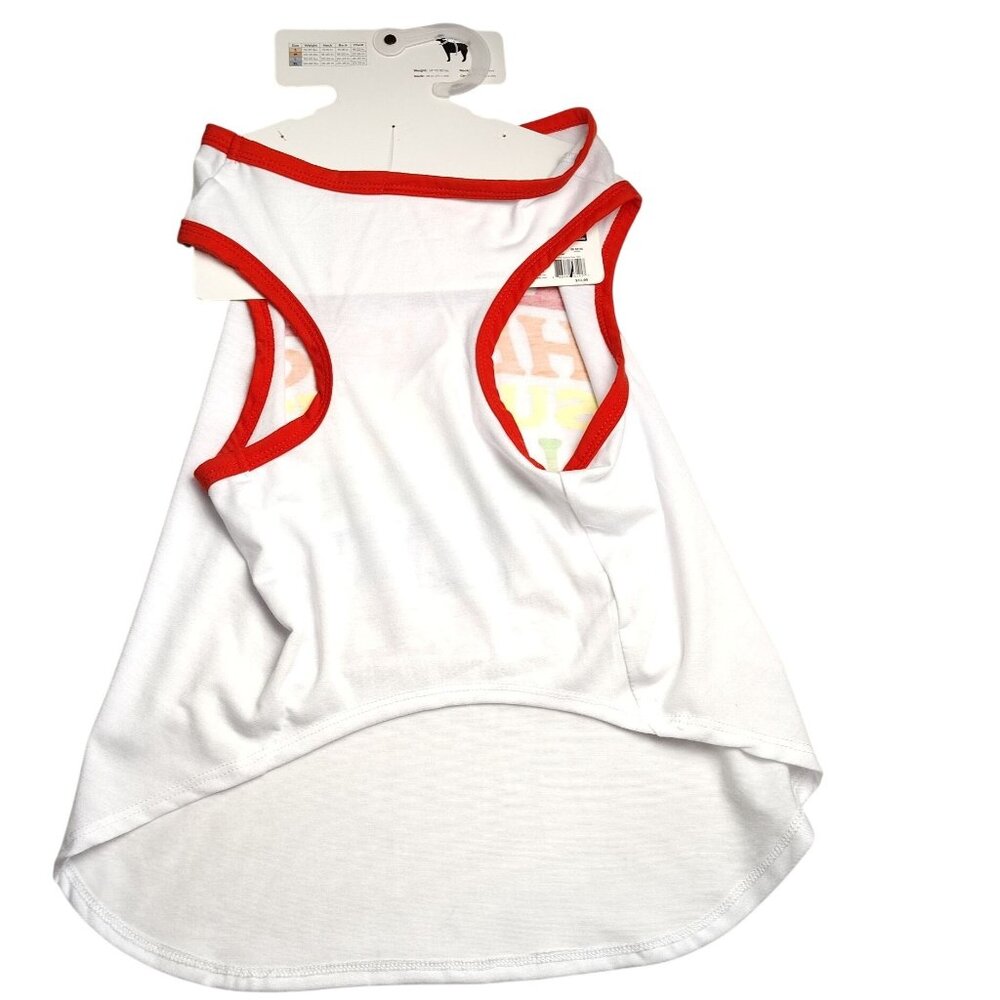 Spiritual Pride Dog Tank Top X-Large Red and White Rainbow Text - Picture 5 of 9
